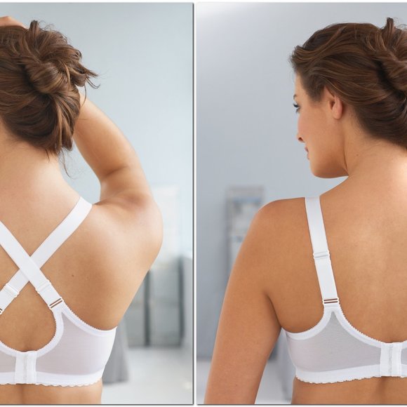 Glamorise 48C MAGIC LIFT Bra (CONVERTIBLE-STRAPS) Wireless SMOOTH-STRETCH White - Picture 8 of 13